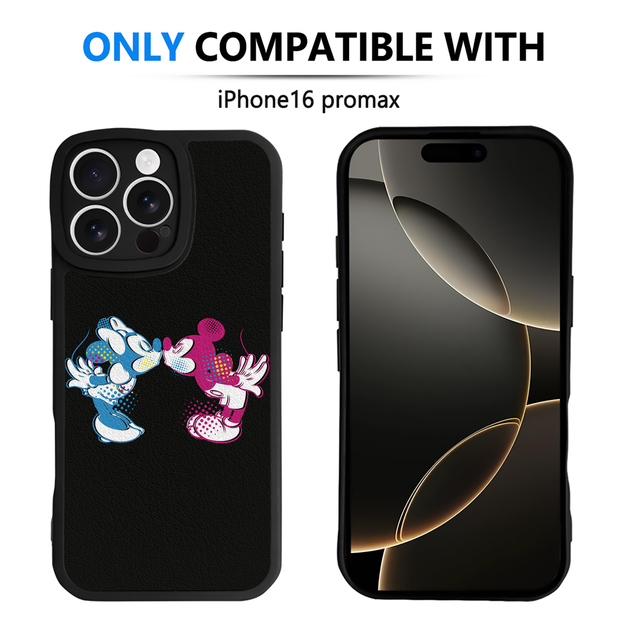 （画像用） ミッキーマウス Mickey Mouse 【iPhone 16シリーズ対応】シリコンスマホケース（レザー調） 材質：シリコン